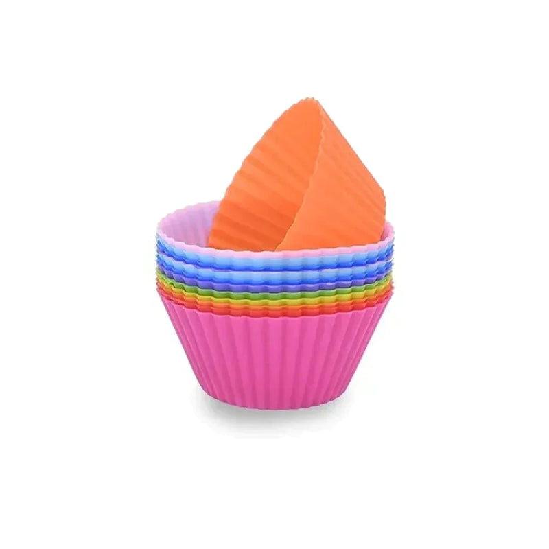 Formas Silicone Mini Cupcake Bolo Muffin Assadeira Kit Com 12 Unidades